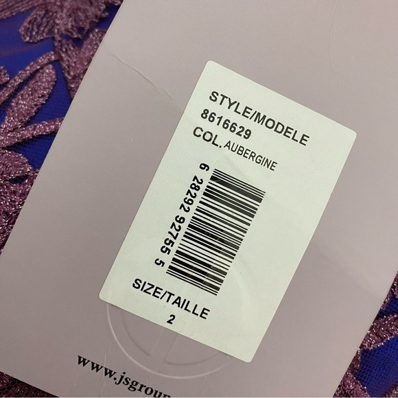 JS Collections Demi Off the Shoulder Mini Dress in Aubergine - Picture 10 of 10